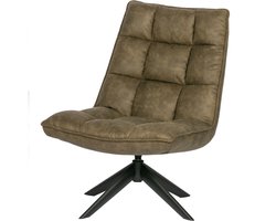 WOOOD Jouke Draaifauteuil - Kunstleer - Groen - 97x70x85