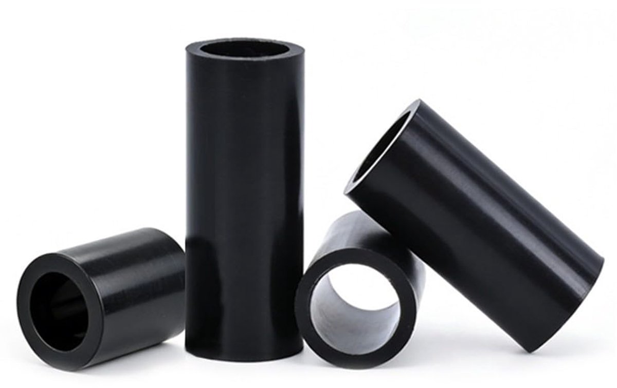 50 Pcs Kunststof Ronde Zwarte Afstandhouders - M6×11×20mm ABS Niet-Geschroefde Afstandhouders Isolatieafstandscilinders Ringen Bevestigingen Afstandsbussen Voor Schroeven