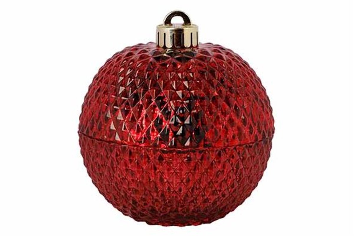 Geurkaars Xmas Ball Winter Berry Rood 11 X11xh13cm Glas