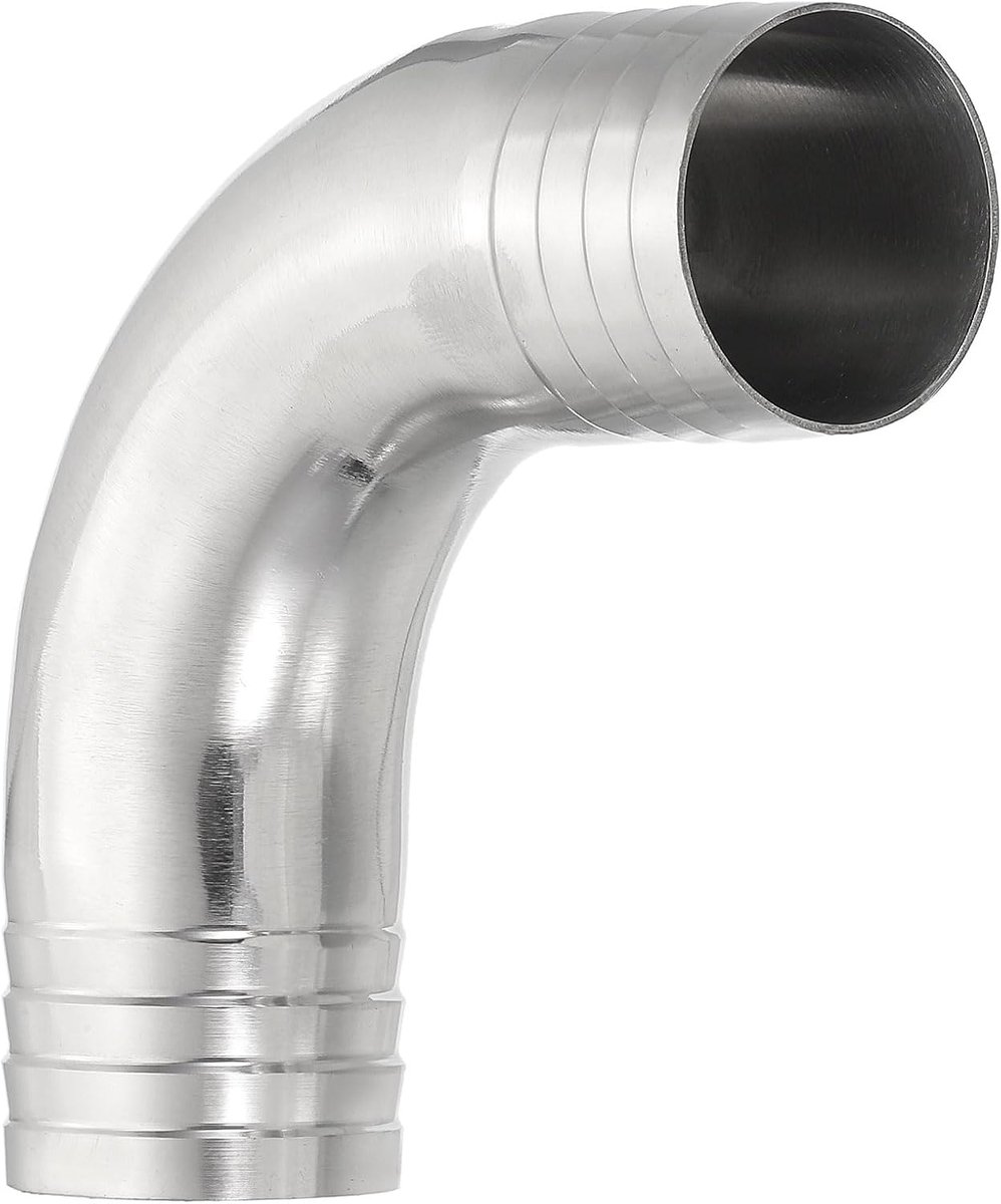 1 1/2 "Sanitaire Slang Barb Fitting, 90 Graden Elleboog Slang Barb Pijp Fitting Prikkeldraad 304 Roestvrij Staal Dubbele Slang Barb voor Brouwerij Wijnmakerij Voedselverwerking Apparatuur