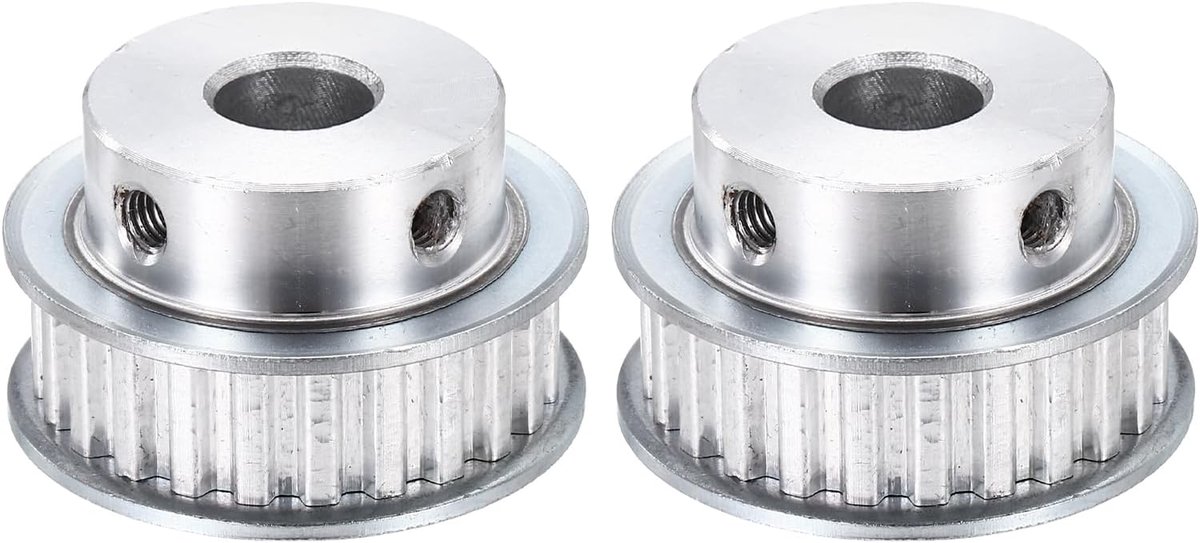 2 stuks aluminium tandriemschijf XL 24 tanden 10 mm boring synchrone tandriemschijf 5,08 mm verdeling 11 mm groefbreedte voor CNC-machine 3D-printer
