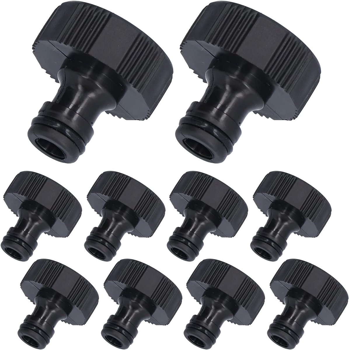 Tepelverbinder, 15 mm dikke, flexibele slangadapter van kunststof, 10 stuks, voor tuin en erf (1 inch binnendraad)