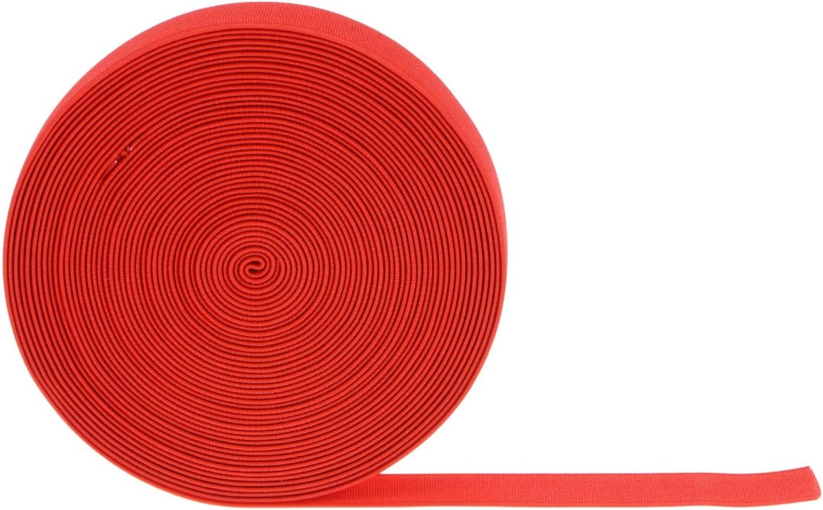 Elastische naaiband, breedte 25 mm, plat elastisch touw voor doe-het-zelfprojecten, kunsthandwerk, rood