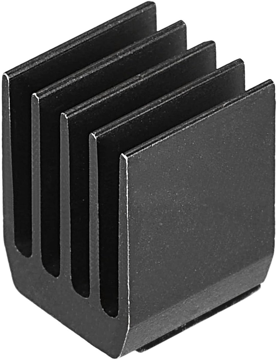 sourcing map Elektronische koelermodulekoelers, aluminium koellichaam 9 x 9 x 12 mm voor CPU met zelfklevende pad, 20 stuks, zwart