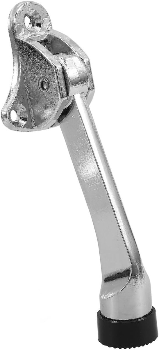 Deurstopper - Zilver - 13 x 4 x 2,5 cm - Robuuste Kick-Down Deurhouder - Voor Veiligheid Thuis of Op Kantoor