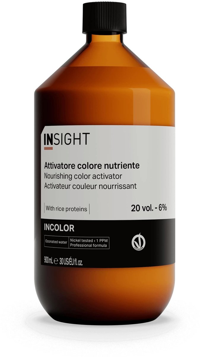 Insight Haarverf Color Activator 20 Vol 6 Procent - Professionele Oxidatielotion - 900 Ml - Voor Kleuring En Blondering - Met Rijstproteïnen