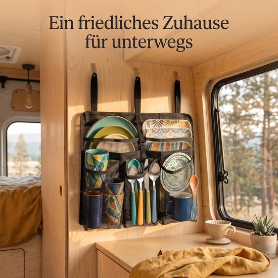 LISM-Opvouwbare afdruipzak Geschikt voor op de camping, een ruimtebesparend afdruiprek Geschikt voor camperkeukens, perfect Geschikt voor kamperen. Hierin kunt u borden, kopjes en bestek opbergen, zodat uw buitenkeuken netjes blijft. — afbeelding 2