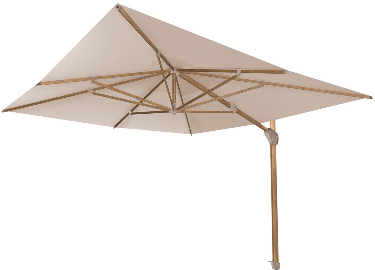 4 Seasons Outdoor Hacienda cantilever parasol 300 x 400 cm - wood-look frame