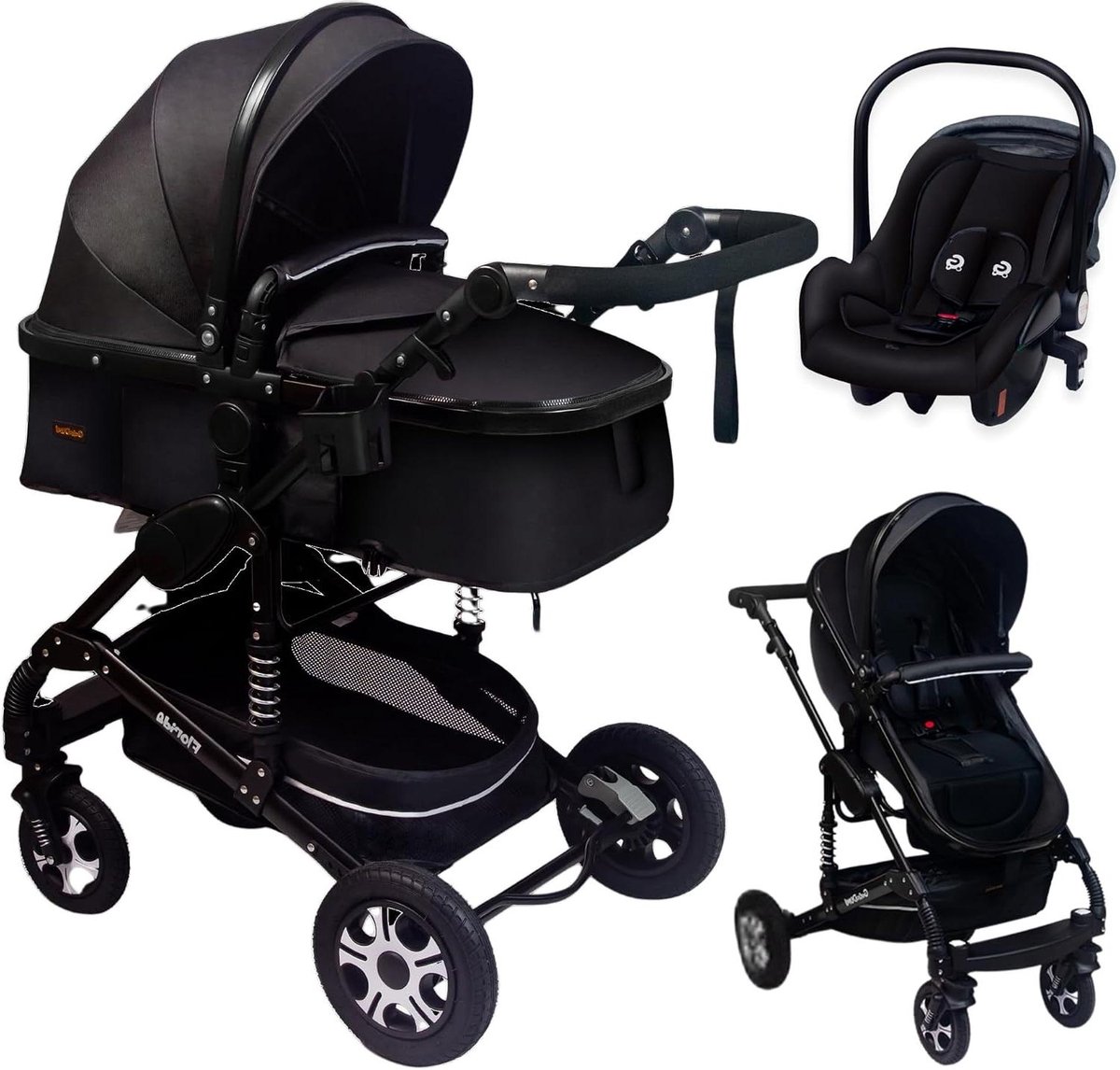 Kinderwagen Set - Combi Kinderwagen - Baby Vervoer - TÜV Gecertificeerd - 3-in-1 - Zwart