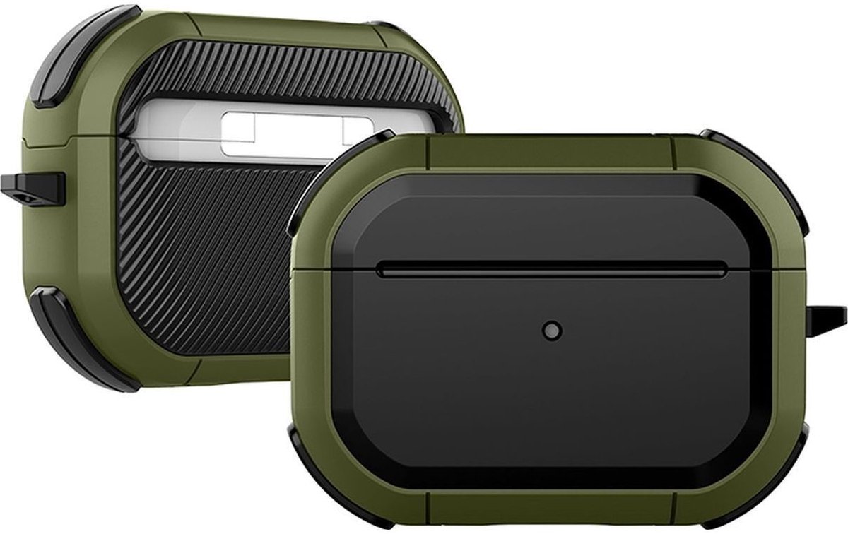 Mobigear Hoesje geschikt voor Apple AirPods Pro 2 Shockproof Hardcase Hoesje | Mobigear Slim Armor - Groen