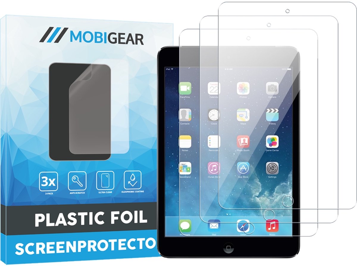 Mobigear Screenprotector geschikt voor Apple iPad Mini 1 (2012) | Mobigear Screenprotector Folie - Case Friendly (3-Pack)