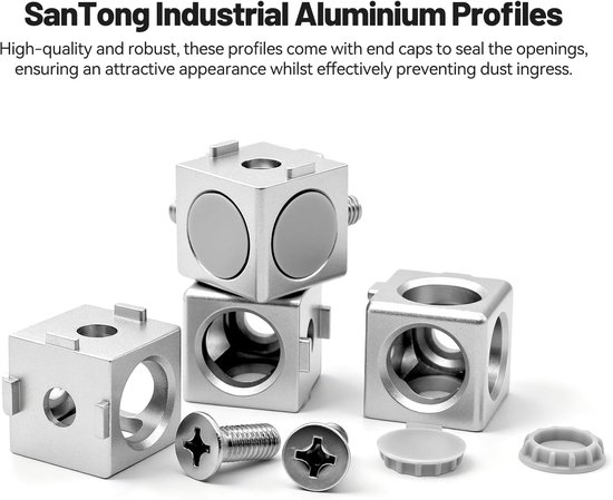 10 stuks 3-weg hoekhoeken, kubusverbinder, aluminium profiel, connector, 20 x 20, accessoires met schroeven en moeren, aluminium profielen 2020 voor extrusieprofiel hoek, wandhouder — afbeelding 2