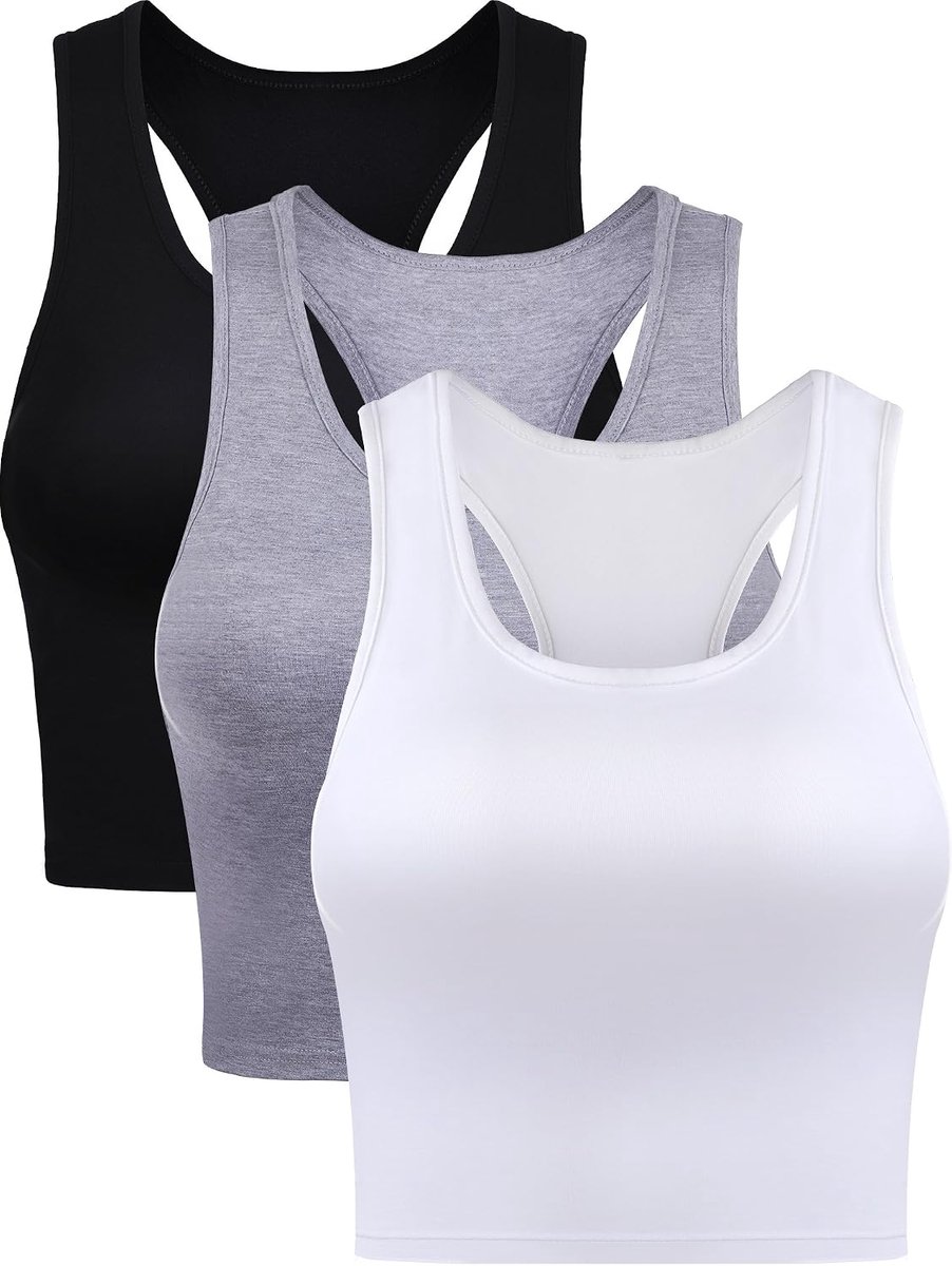 3 stuks lijfjes top crop tanktop