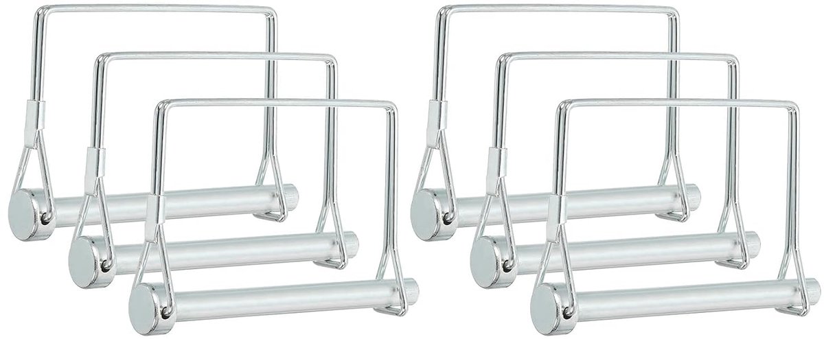 Aanhangwagen bevestiging pin 5/16 x 2-3/4 inch, 6 stuks vierkante draadvergrendelingspen as vergrendelingspen PTO landbouwaanhanger tractor (8 x 70 mm)