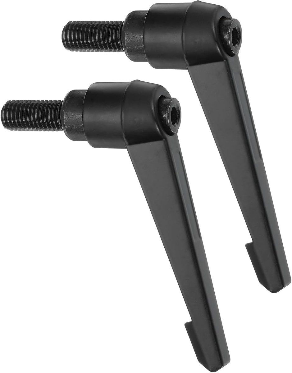 2 stuks M12 x 25 mm instelbare knoppen handvat mannelijke schroefdraad drukknop ratels snelspannende draaibouten voor draaibanken, zwart