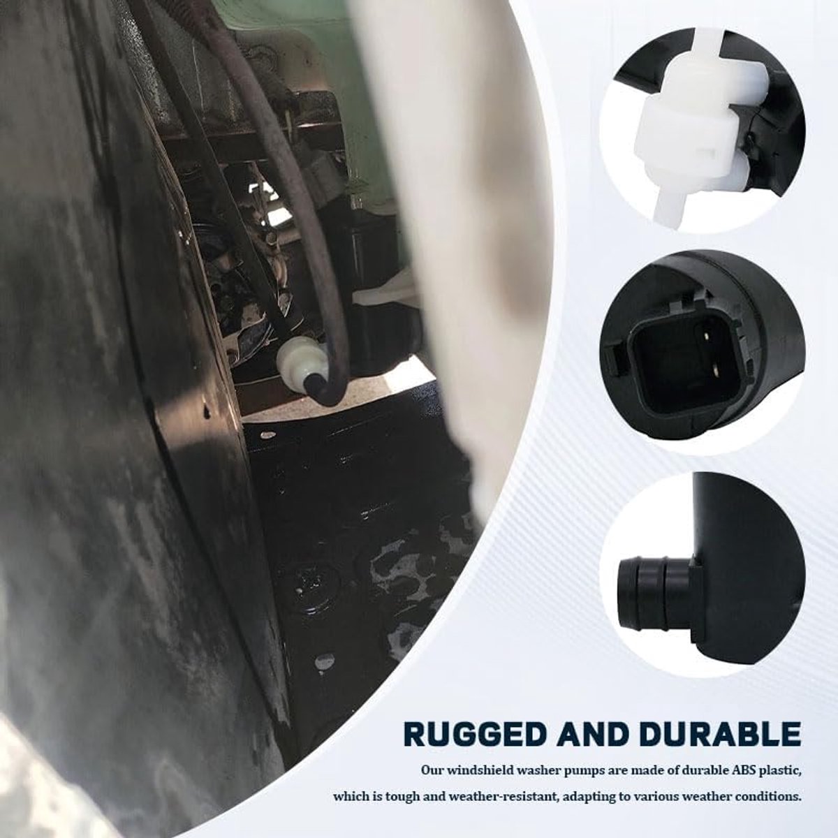 Ruitenreinigerpomp, pomp voor ruitensproeier van ABS-kunststof, zwart, compatibel met Ford Focus MK3 2010-2019, Tourneo, Transit, Courier-modellen