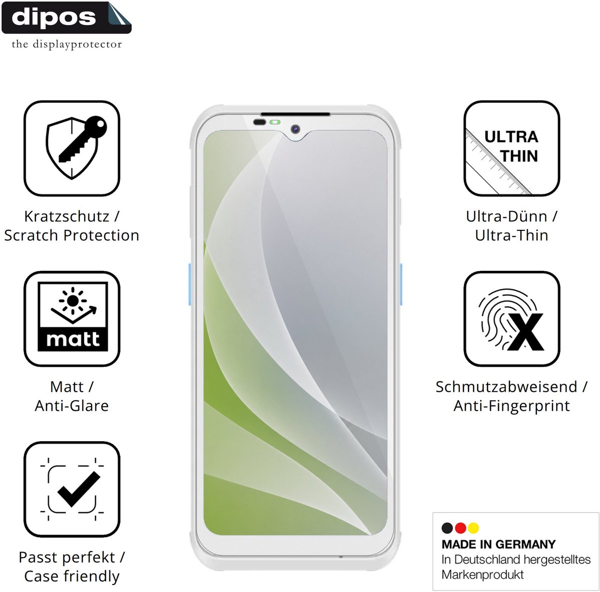 dipos – 4x Matte Beschermfolie geschikt voor Conker SX65 HC | Krasbestendige & antireflecterende Screenprotector Ultra-Thin