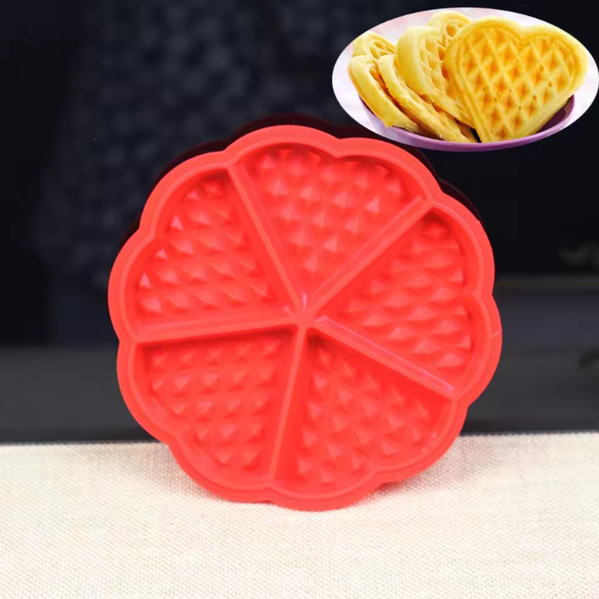 New Age Devi - Siliconen Wafelvorm-Hartvorm - 5 Wafels-Cakevorm-bakkerij gereedschappen Cake-Wafelmaker
