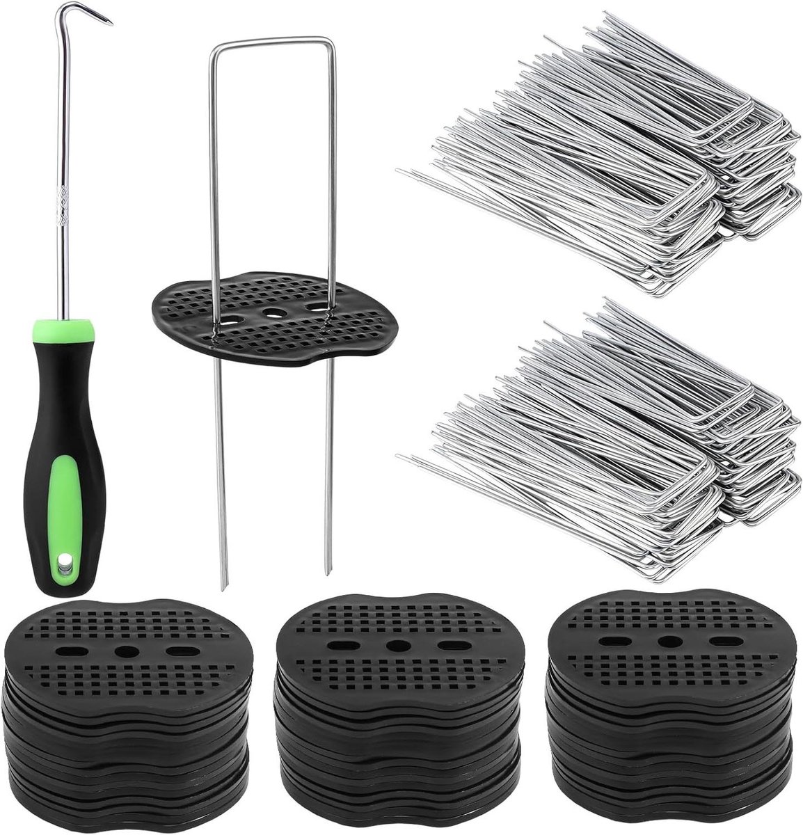 Tentharingen U-vorm - Grondhaken Tuinpalen - Tuin Vastzetten - Gegalvaniseerd Staal - 15 cm - Zilverkleurig