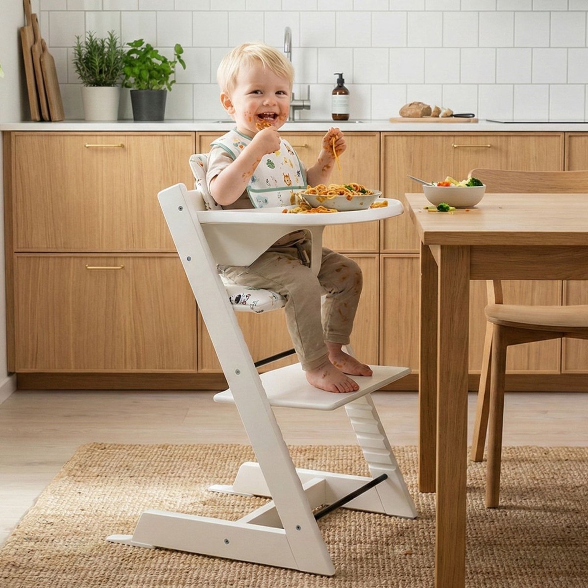 Stoelverkleiner Kinderstoel Kussen Baby Zitkussen - 2-delig - Stoelkussen voor Hauck Stokke Hoge Babystoel Trapstoel Waterafstotende Bekleding Oeko-Tex certificaat Giraffen – foto 6
