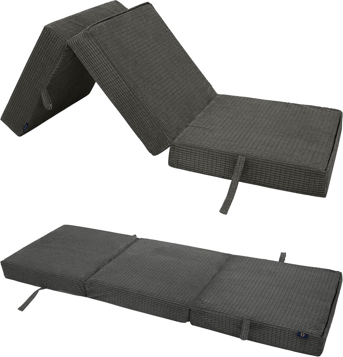 Vouwmatras - Gastenmatras Z-bed - Comfortabel slapen - Zelfnivellerend - 198x66x14cm - Houtskool