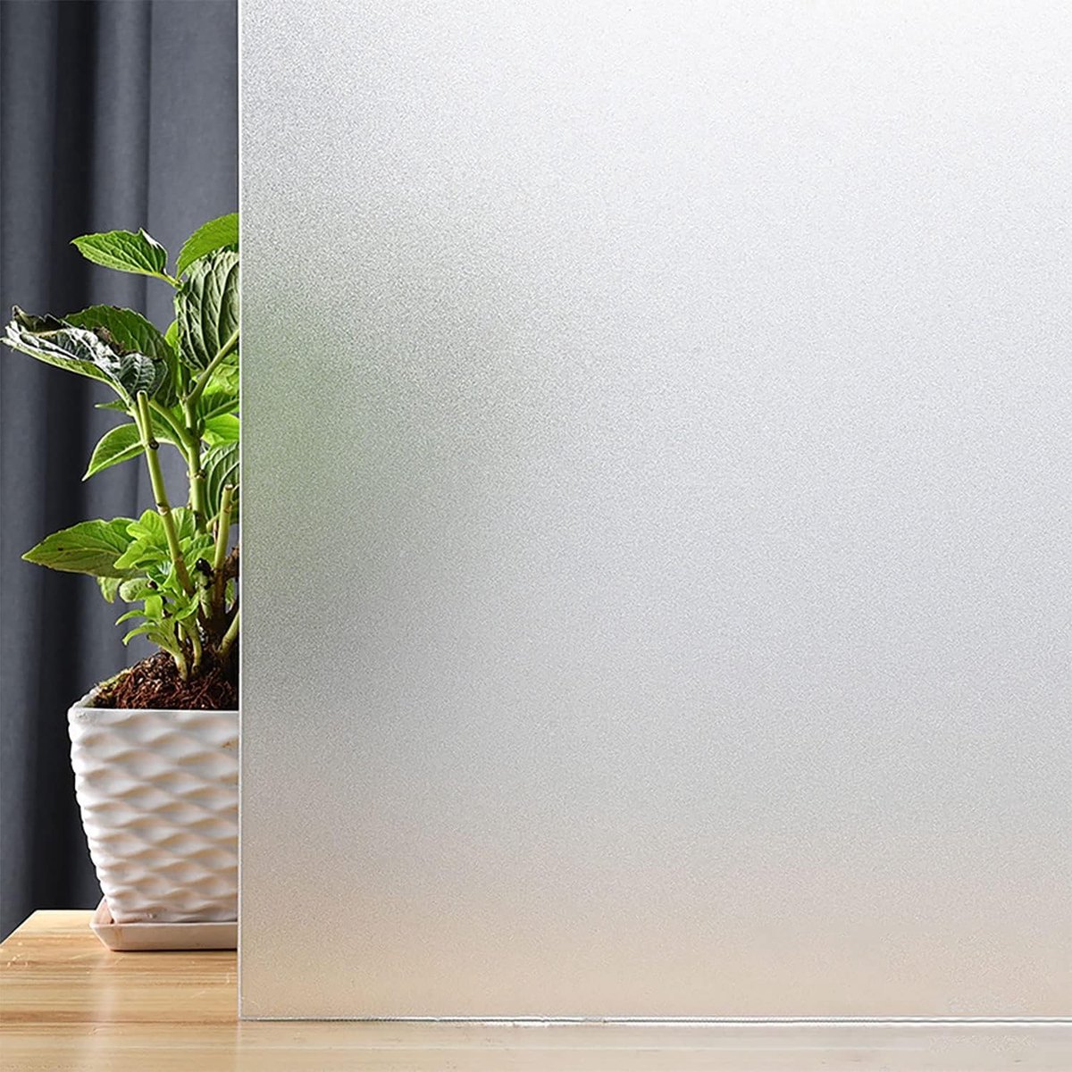 SnelShoppen - Opaak Raamfolie Privacy Screen Zelfklevend Melkglas Anti-UV Static Raamfolie 90 x 200 cm Geschikt voor Woonkamer Badkamer of Kantoor