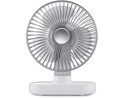 Oplaadbare bureauventilator – ventilator - Stille, draadloze miniventilator – 4 snelheidsstanden – Automatische oscillatie (90°) – Accu met hoge capaciteit (4000 mAh) – Draagbaar, opladen via USB