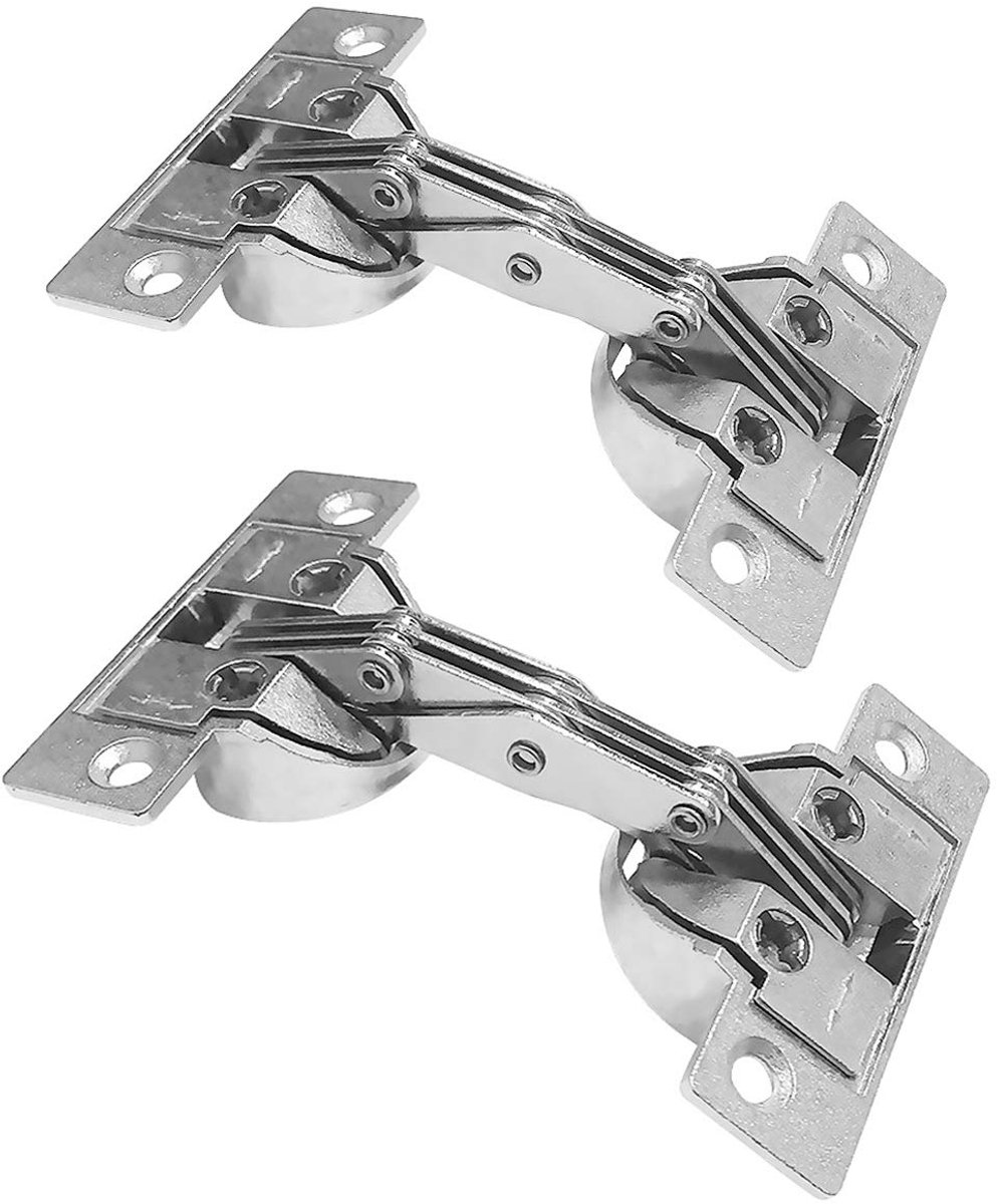 Openingshoek 135° Verstekklep/Deksel Scharnier met 35mm Kom voor Meubelkast Afgeschuinde Deur met 45° Vernikkelde Speciale Scharnieren voor Kastgarderobe 2 Pcs