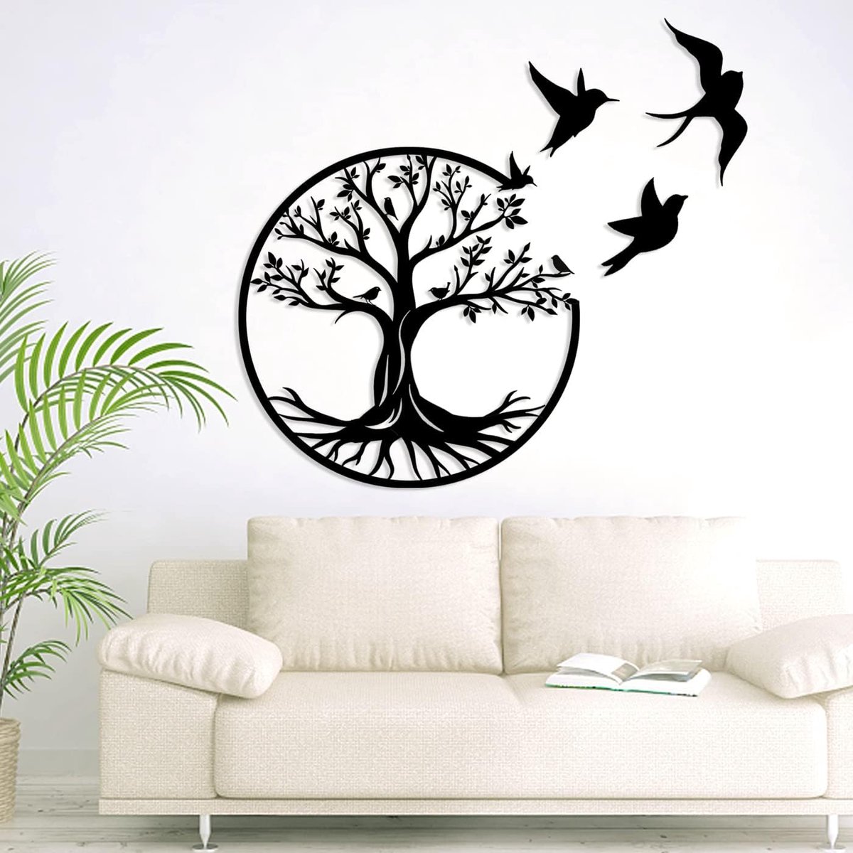 50cm Tree of Life Muurkunst, Decoratief Kunstwerk, Ijzer, Voor Gift Binnen Buiten Tuinhuisdecoratie (19.7inch)