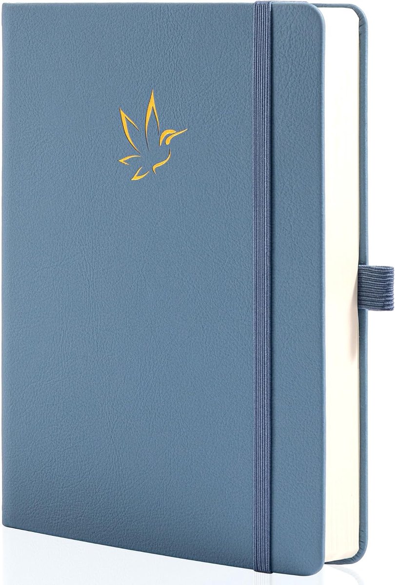 gelinieerd notitieboek, college breed gelinieerd met 320 pagina's, hardcover notitieboek voor het schrijven van dagboeken, 100 gsm dik papier, A5 formaat, werk, studie