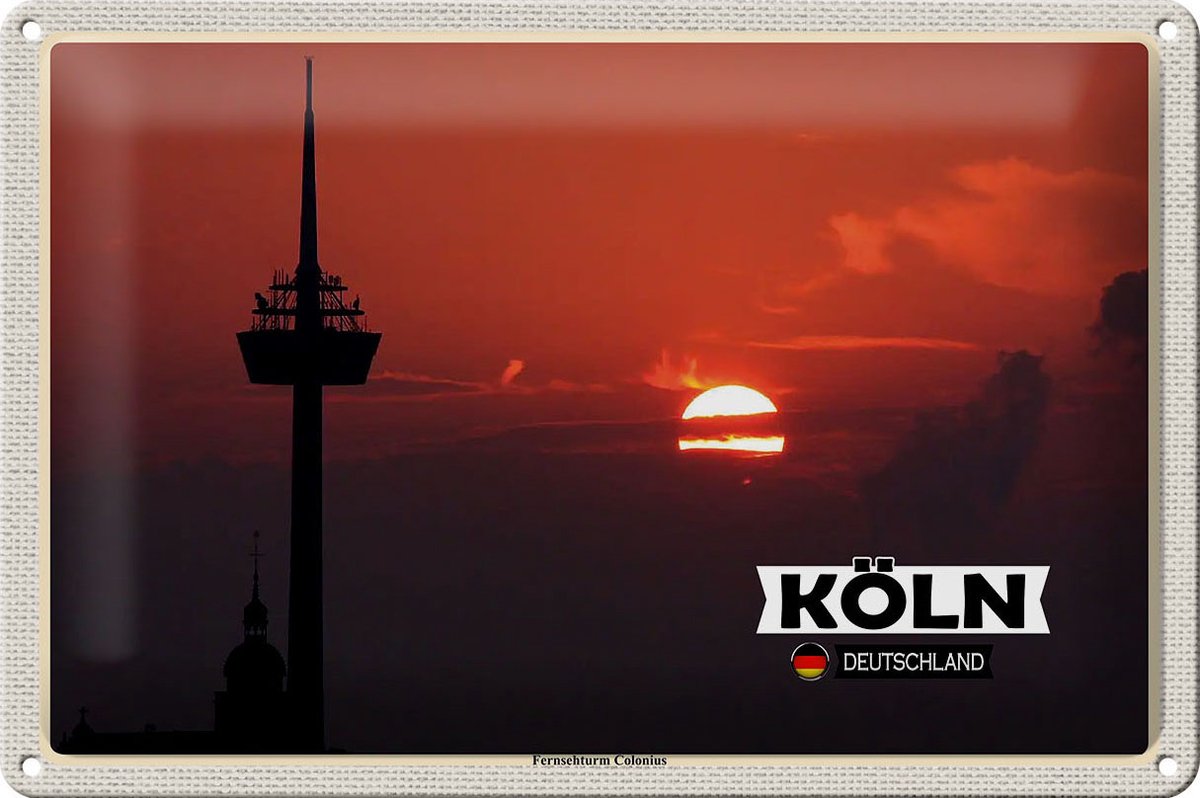 Blechschild Städte Köln Fernsehturm Colonius 30x20cm