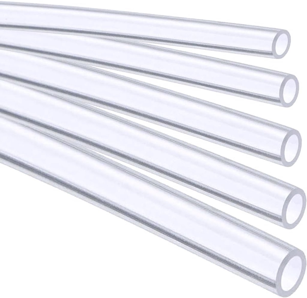 siliconen slang, binnendiameter 10 mm x buitendiameter 12 mm, dikte 1 mm, transparant, waterleiding, 5 m, bestand tegen hoge temperaturen, vormvast