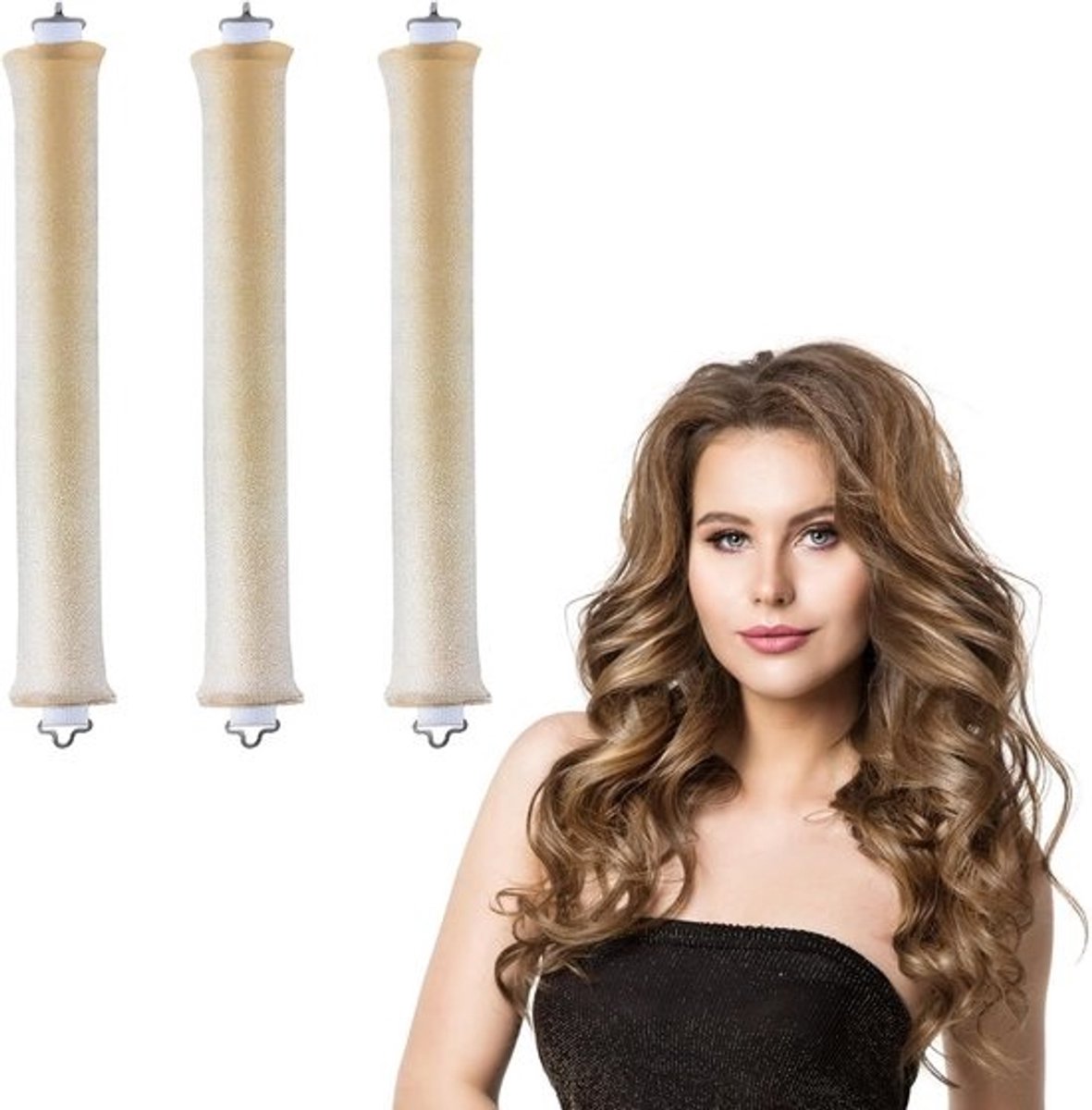 Allecto Plus - Set van 3 warmtevrije krulspelden voor alle haartypes met hoofdband