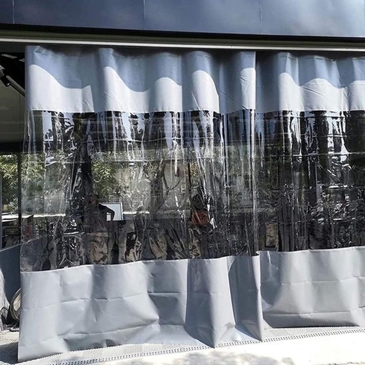 Transparant PVC Zeildoek Gordijn 1,5x2,2m - Waterdicht en Winddicht voor Terras, Pergola en Veranda