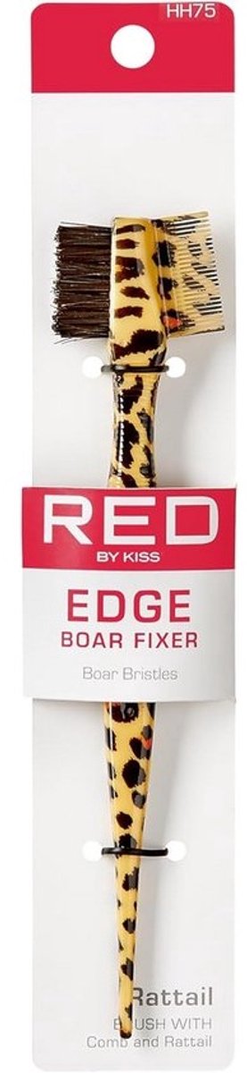 Professionele Edge Brush met Kam en Rattenstaart - 100% Natuurlijke Varkenshaar Borstel