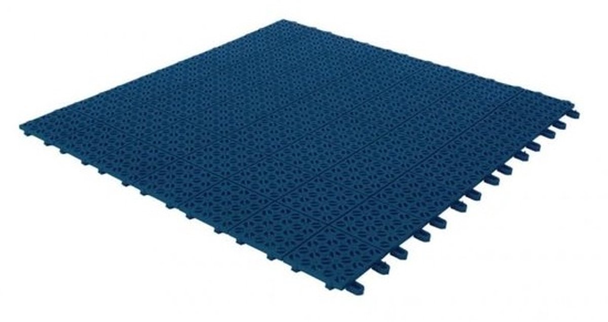 Kunststof Tuintegels - Flexibele Vloerplaten - Buiten Vloeren - Zelfborgend Drainage Systeem - 555 x 555 cm - Blauw
