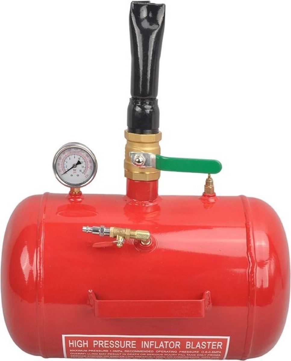 Lucht Banden Zeter - Band Inflator Tool - Snel Banden Plaatsen - Hogedruk Luchtkamer - 5 Gallon Capaciteit - Rood