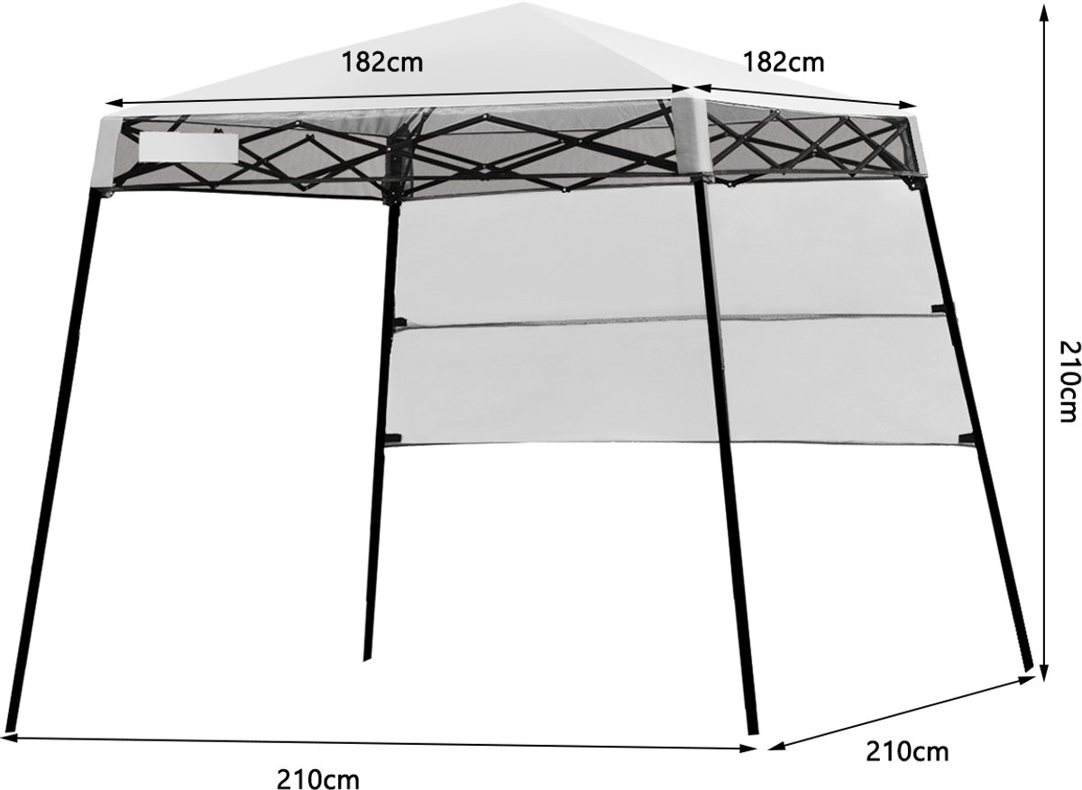 SureDeal® - Partytent - Gazebo Tuintent - Zak Draagbare Feesttent - 181x181x210 cm - Wit