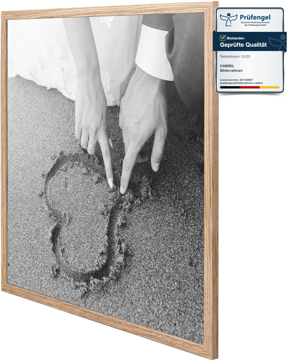 CABBEL Fotolijst, set van 1, 60x60 cm, MDF-houten lijst, met onbreekbaar acrylglas, eik - ShopVlot
