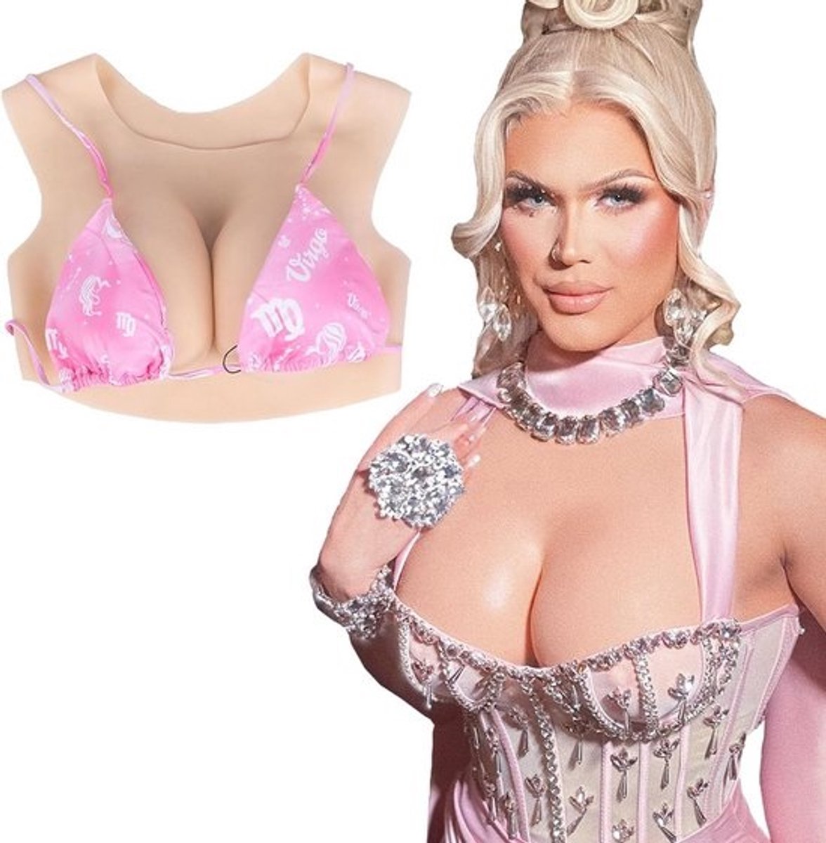 Silicone borstprothese cup B-G voor crossdressers drag queens