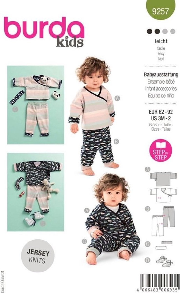 Naaipatroon Babyjasje met Broek, Hoofdband en Slofjes - Maat 62-92 - Moeilijkheidsgraad: Makkelijk