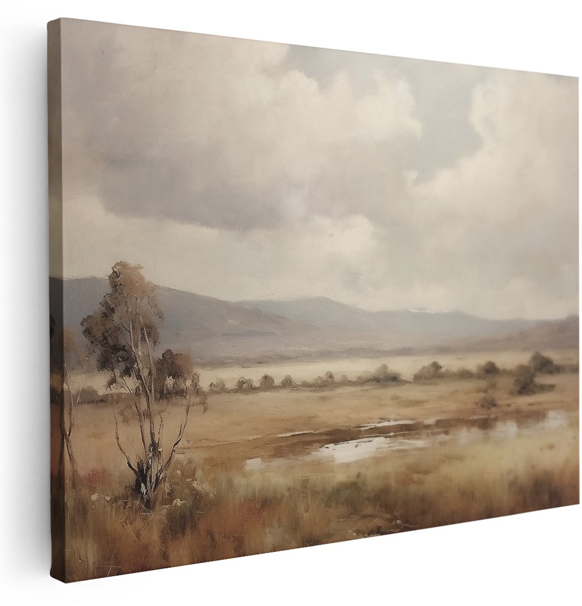 Artaza Canvas Schilderij Natuur - 160x120 cm - Groot - Wanddecoratie Landschap Bergen - Muurdecoratie Landelijk Vintage - Schilderijen Op Canvas