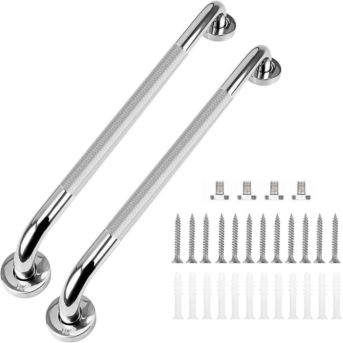Grijpbeugels Badkamer - Veiligheidshandgrepen Douche - Valpreventie Thuis - Roestvrij Staal - 60 cm - Chroom
