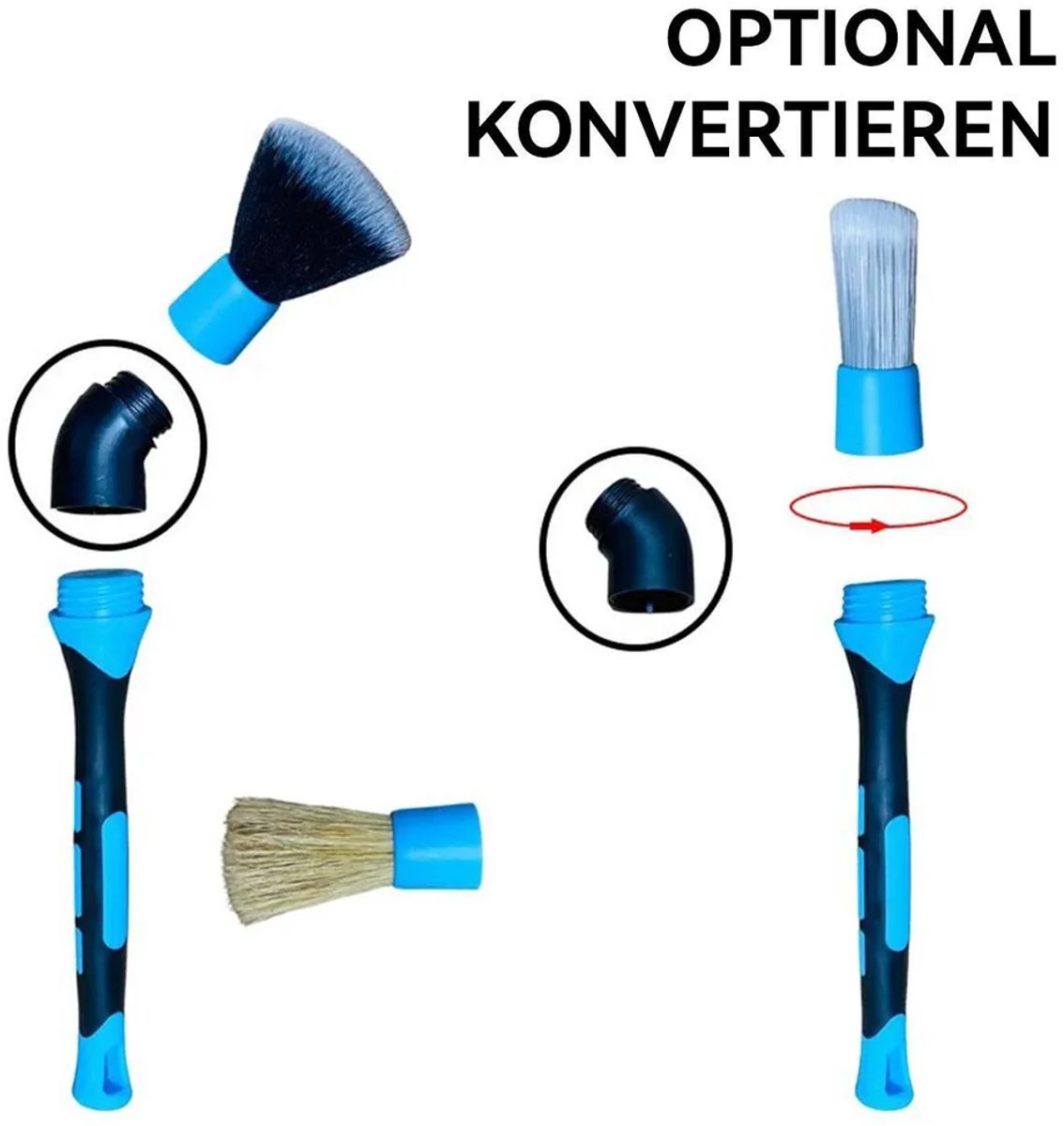 Autoborstelset (3 stuks) – een multifunctionele set Geschikt voor het reinigen van interieur en banden, Geschikt voor praktische accessoires.