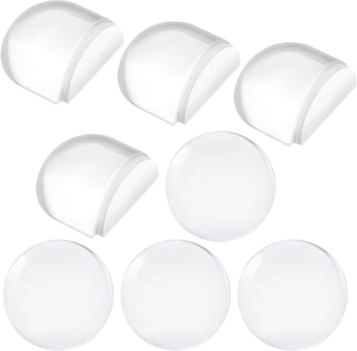 Deurstopper Vloer - Zelfklevend Siliconen, zonder Boren - voor Houten Vloeren en Tegels, Wand- en Meubelbescherming - Transparant, 8 stuks