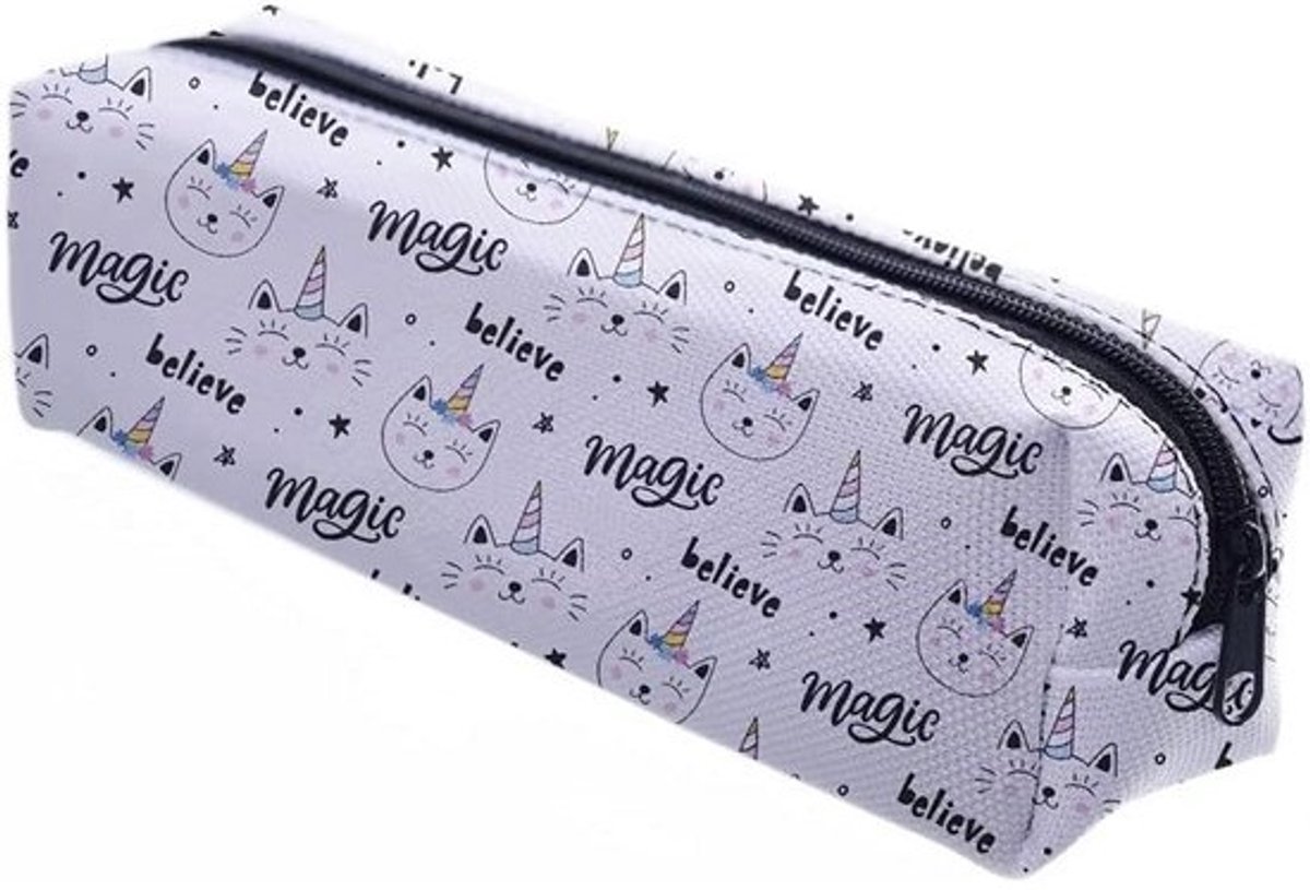 Uniek Pennen Etui met Katten- en Eenhoorn Design - Ruime Make-up Pouch
