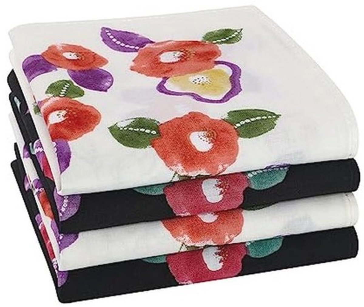 Kleurige Bloemenprint Zakdoeken voor Dames - 45x45 cm Hoofddoek van Hoogwaardig Katoen
