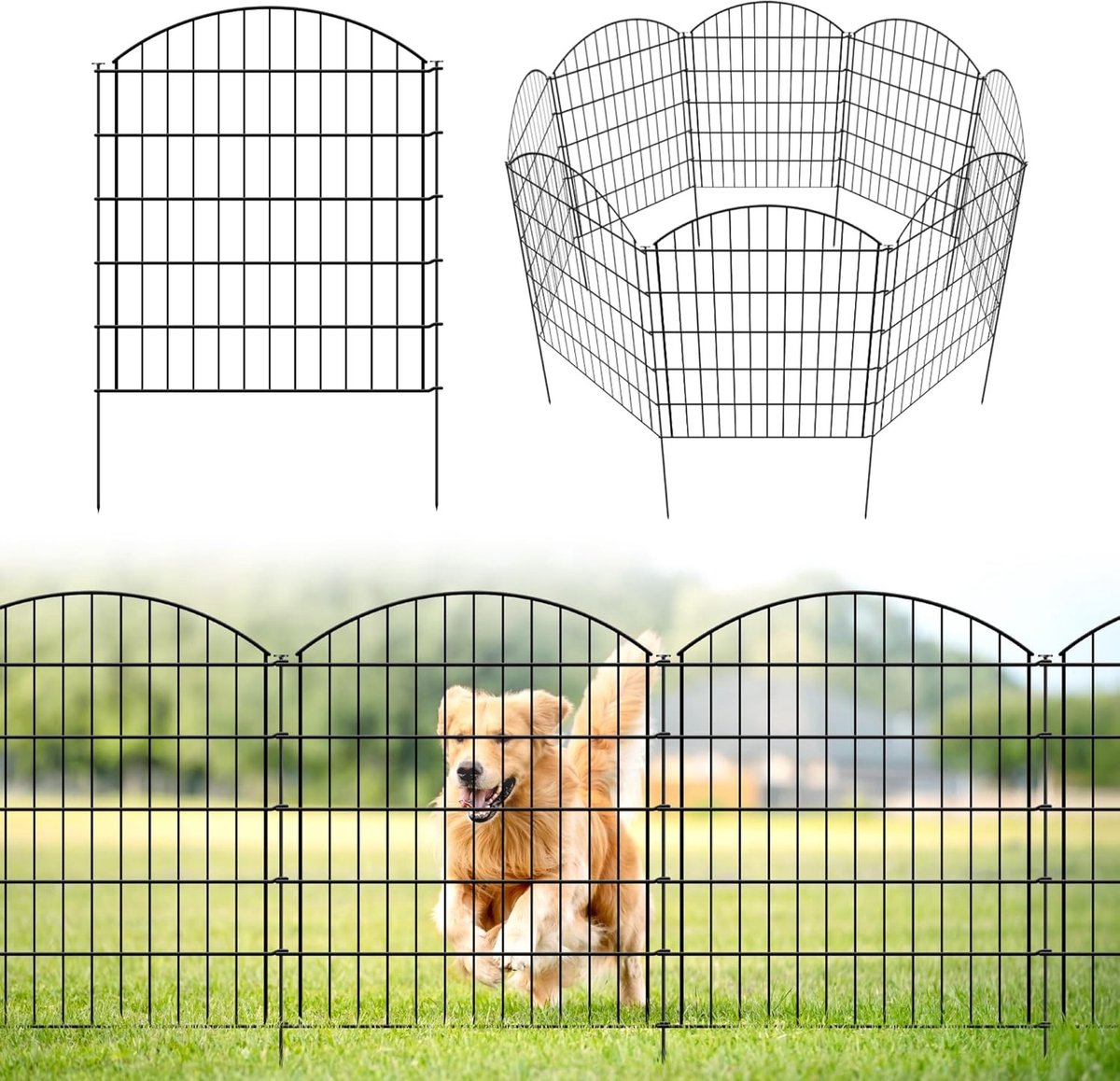 Decoratieve Metalen Tuinhek van 81 cm Hoog en 3,5 m Lengte voor Tuin en Landschapsontwerp