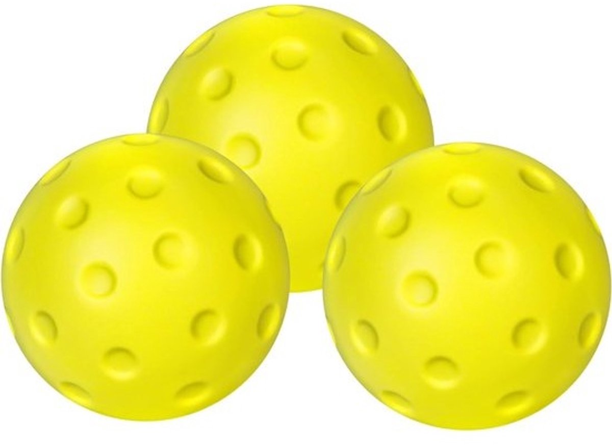 Pickleball Ballen - Stille Oefenballen - Indoor Training - Zacht PU Schuim - 74 mm Diameter - Geel