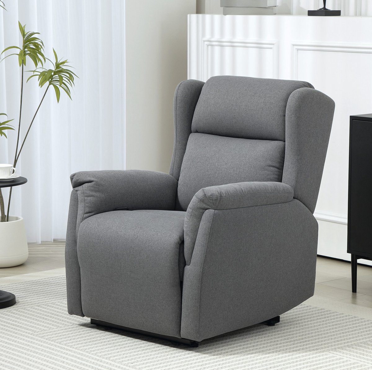 MODFU-Relaxfauteuil-Handmatig Verstelbare Rugleuning-Donkergrijs